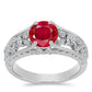 Anillo de Plata con Ágata Roja y Topacio Blanco