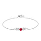Pulsera de Plata con Ágata Roja y Topacio Blanco