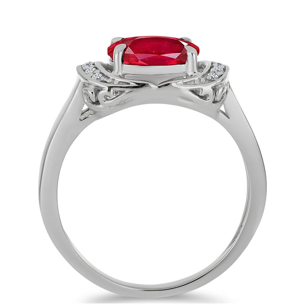 Anillo de Plata con Ágata Roja y Topacio Blanco 2 