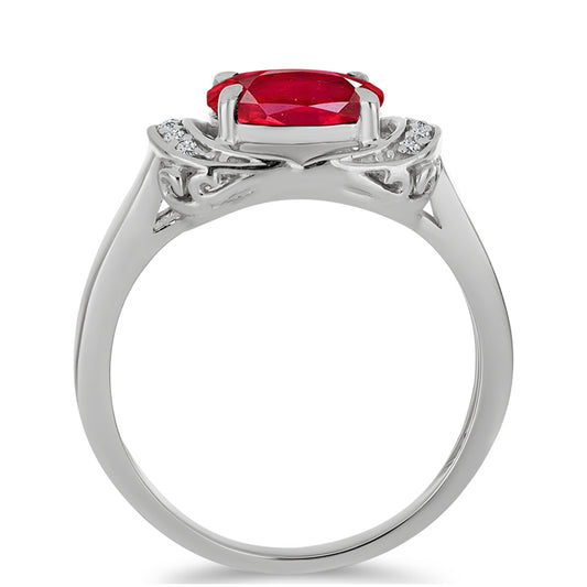 Anillo de Plata con Ágata Roja y Topacio Blanco