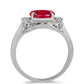 Anillo de Plata con Ágata Roja y Topacio Blanco