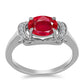 Anillo de Plata con Ágata Roja y Topacio Blanco