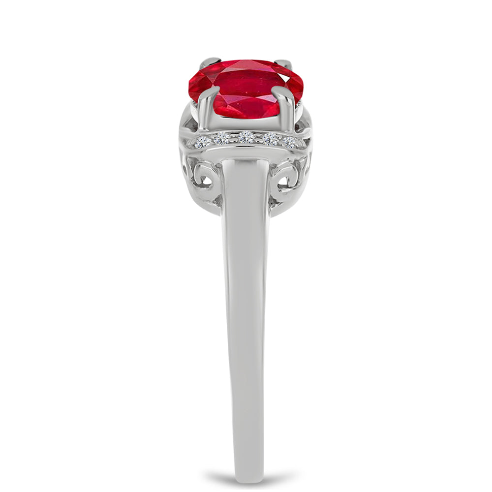 Anillo de Plata con Ágata Roja y Topacio Blanco 4 