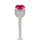 Anillo de Plata con Ágata Roja y Topacio Blanco