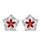 Pendientes de Plata con Ágata Roja y Topacio Blanco