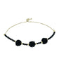 Pulsera de Plata Bañada en Oro con Espinela Negra
