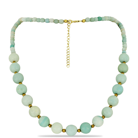 Collar de Plata Bañada en Oro con Amazonita y Hematita de Cerro Bolívar