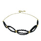 Pulsera de Plata Bañada en Oro con Espinela Negra