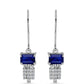 Pendientes de Plata con Zafiro Azul Australiano y Topacio Blanco