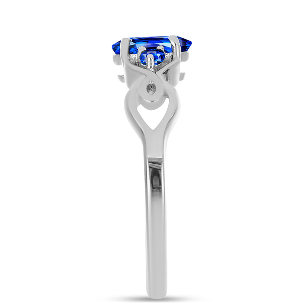 Anillo de Plata con Zafiro Azul Australiano 4 