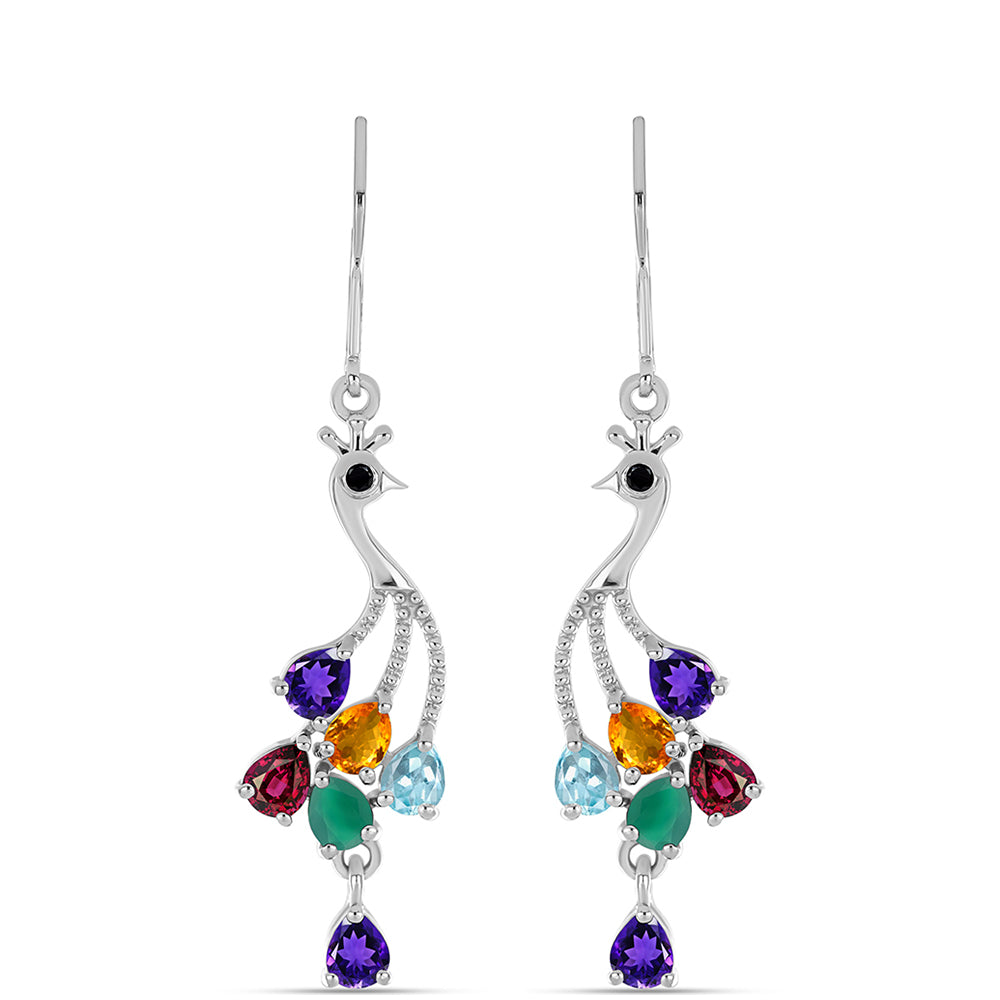 Pendientes de Plata con Amatista de Marruecos y Ágata Verde 1 