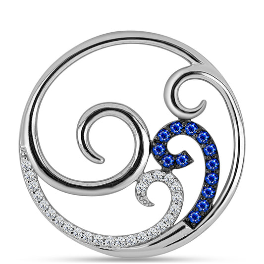 Colgante de Plata con Zafiro Azul Australiano y Topacio Blanco