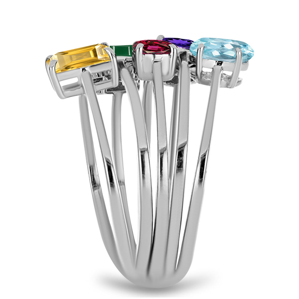 Conjunto de Plata con Amatista de Marruecos y Ágata Verde ( Anillo ) 4 