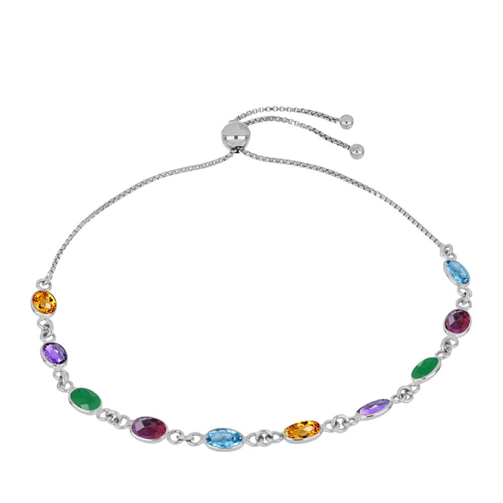 Pulsera de Plata con Amatista de Marruecos y Ágata Verde 1 