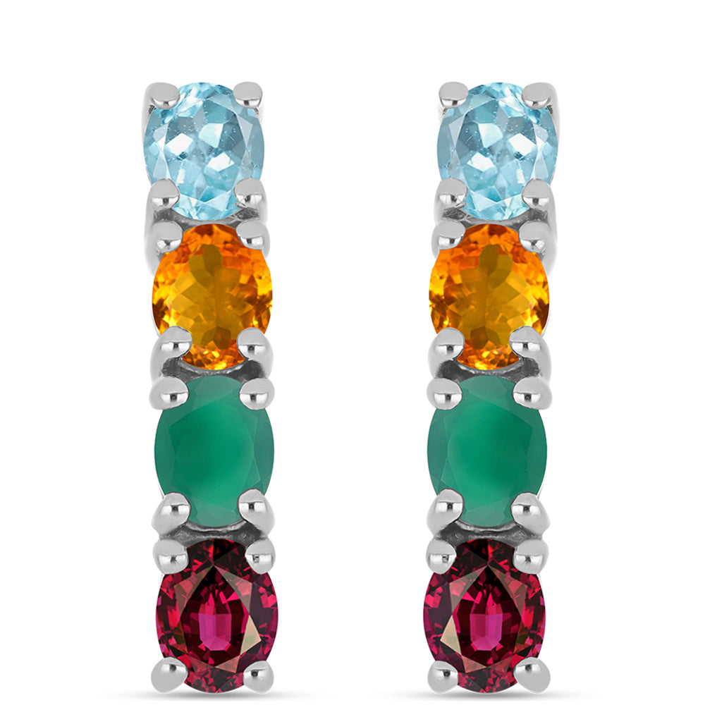 Pendientes de Plata con Ágata Verde y Citrino 1 