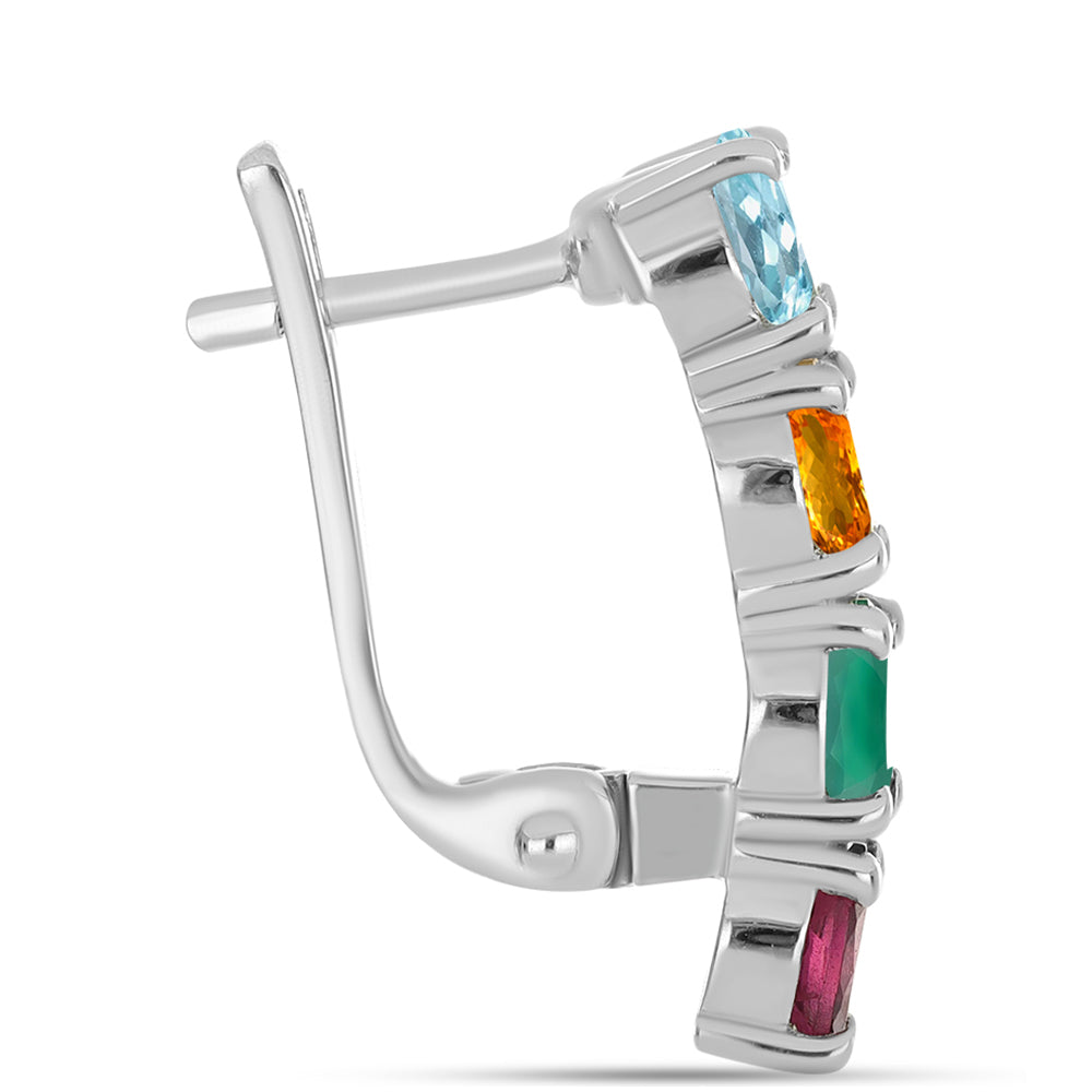 Pendientes de Plata con Ágata Verde y Citrino 2 