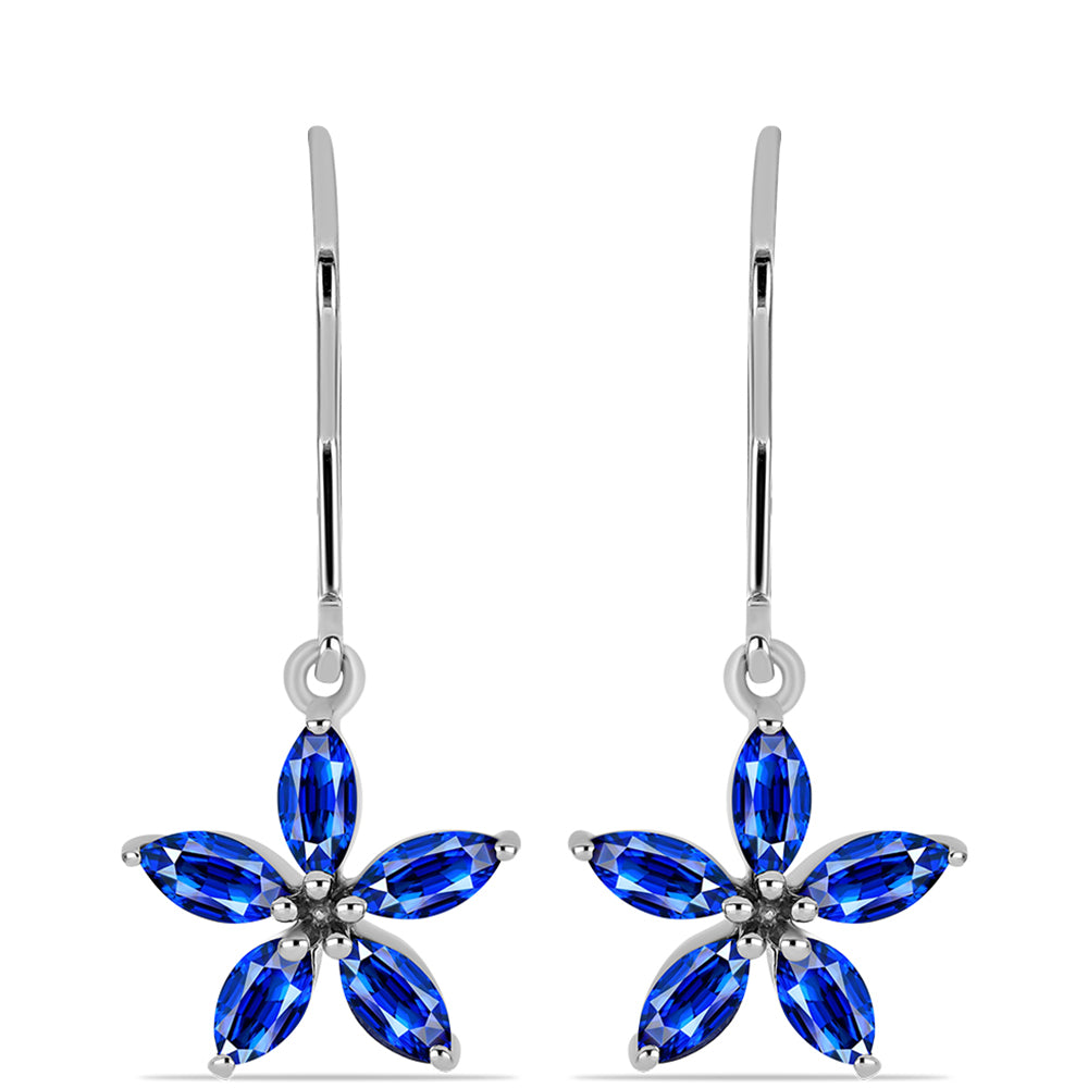 Pendientes de Plata con Zafiro Azul Australiano