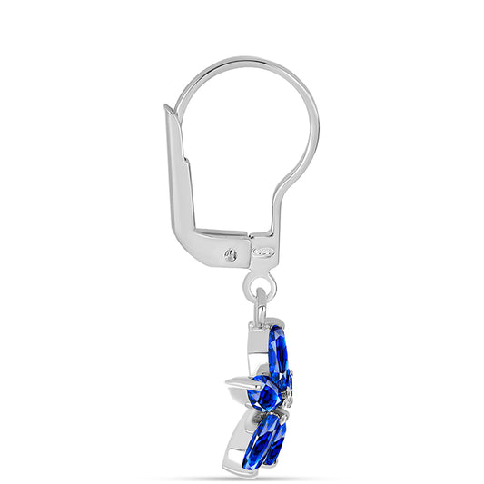 Pendientes de Plata con Zafiro Azul Australiano