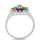 Anillo de Plata con Amatista de Marruecos y Ágata Verde