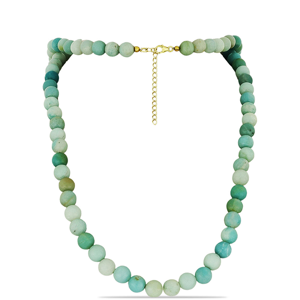 Collar de Plata Bañada en Oro con Amazonita 1 