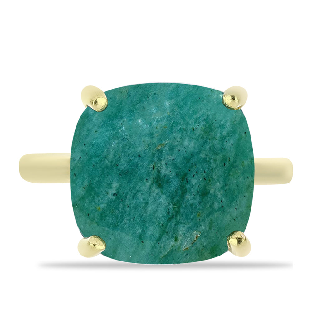 Anillo de Plata Bañada en Oro con Amazonita 1 