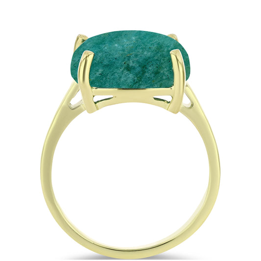 Anillo de Plata Bañada en Oro con Amazonita