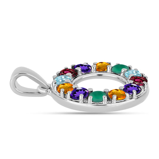 Colgante de Plata con Amatista de Marruecos y Ágata Verde