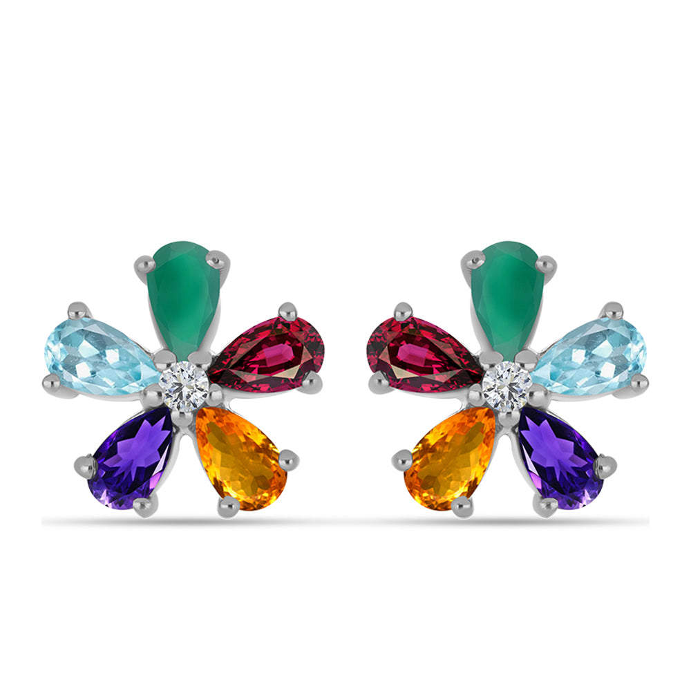 Pendientes de Plata con Amatista de Marruecos y Ágata Verde 1 