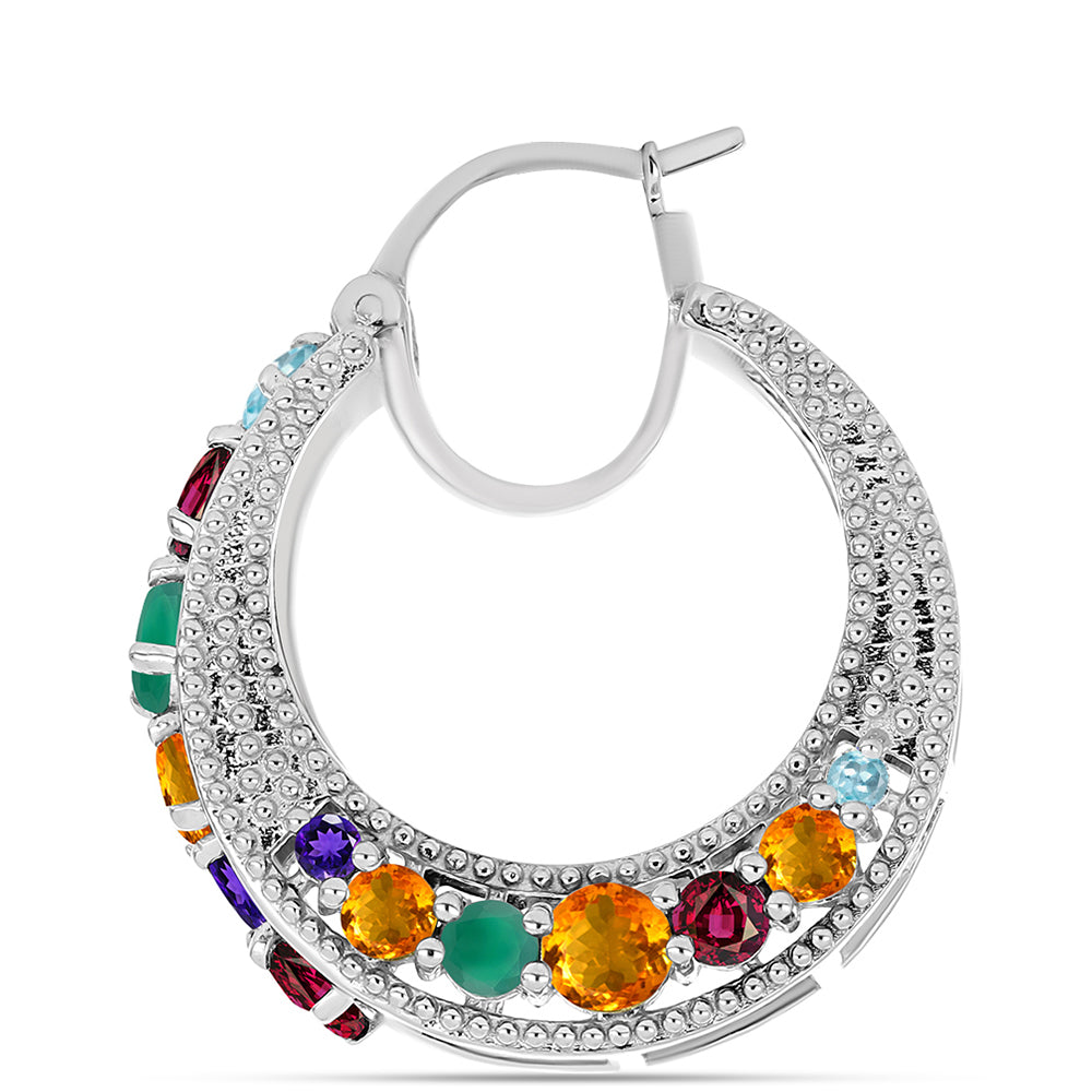 Pendientes de Plata con Amatista de Marruecos y Ágata Verde