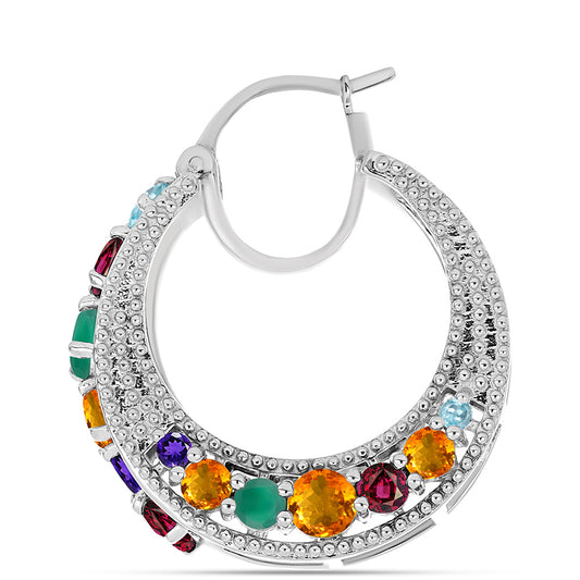 Pendientes de Plata con Amatista de Marruecos y Ágata Verde