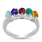 Anillo de Plata con Amatista de Marruecos y Ágata Verde