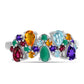 Anillo de Plata con Amatista de Marruecos y Ágata Verde
