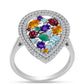 Anillo de Plata con Amatista de Marruecos y Ágata Verde