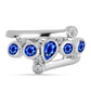 Anillo de Plata con Zafiro Azul Australiano y Topacio Blanco