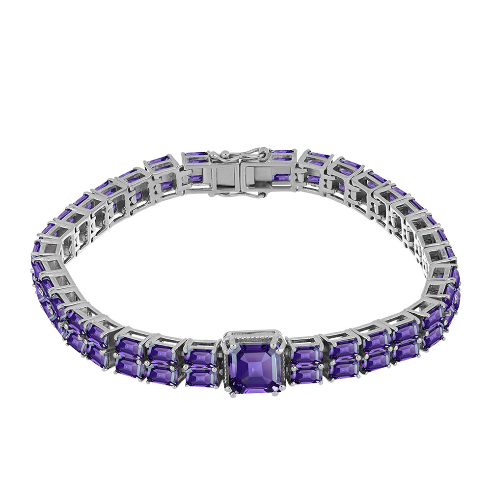 Pulsera de Plata con Amatista de Marruecos
