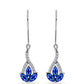 Pendientes de Plata con Zafiro Azul Australiano y Topacio Blanco