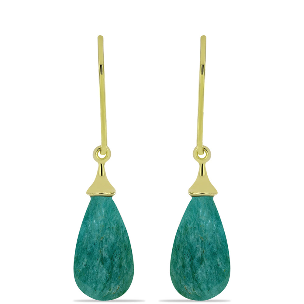 Pendientes de Plata Bañada en Oro con Amazonita 1 