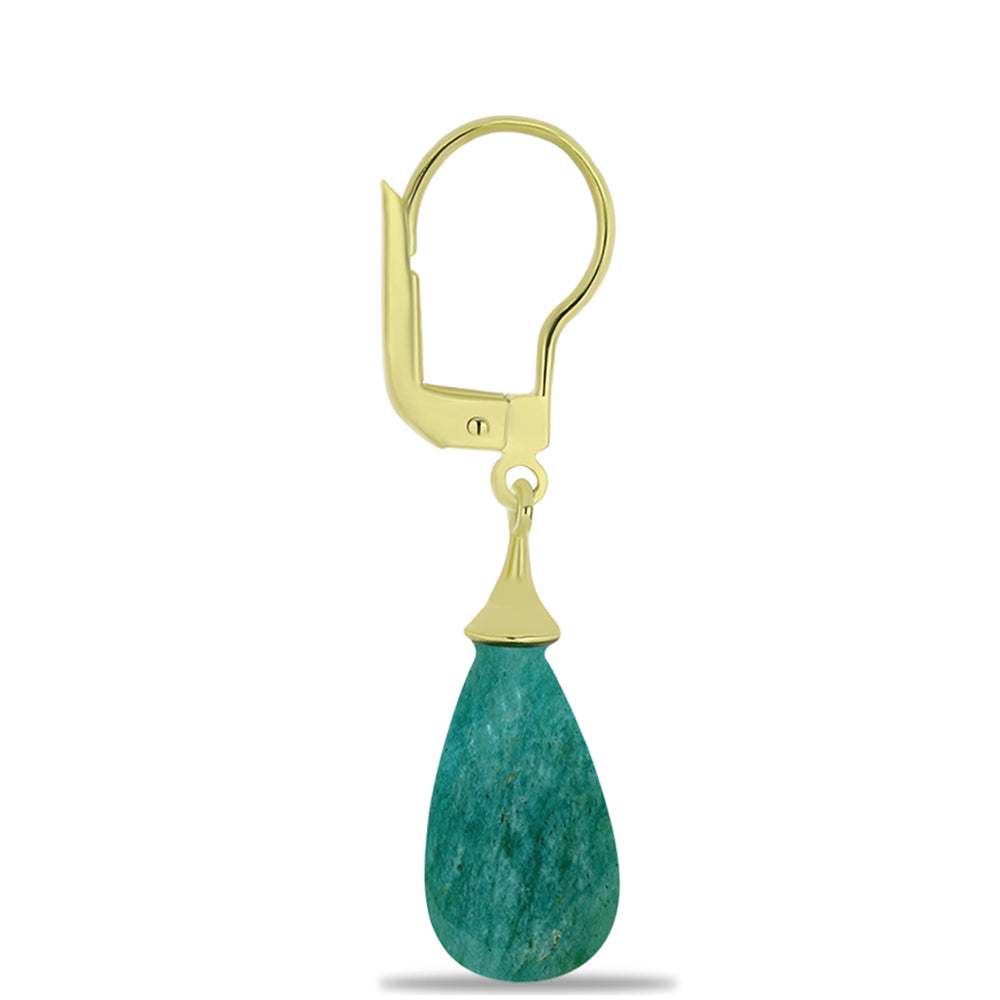 Pendientes de Plata Bañada en Oro con Amazonita 2 