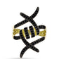 Anillo de Plata Bañada en Oro con Espinela Negra