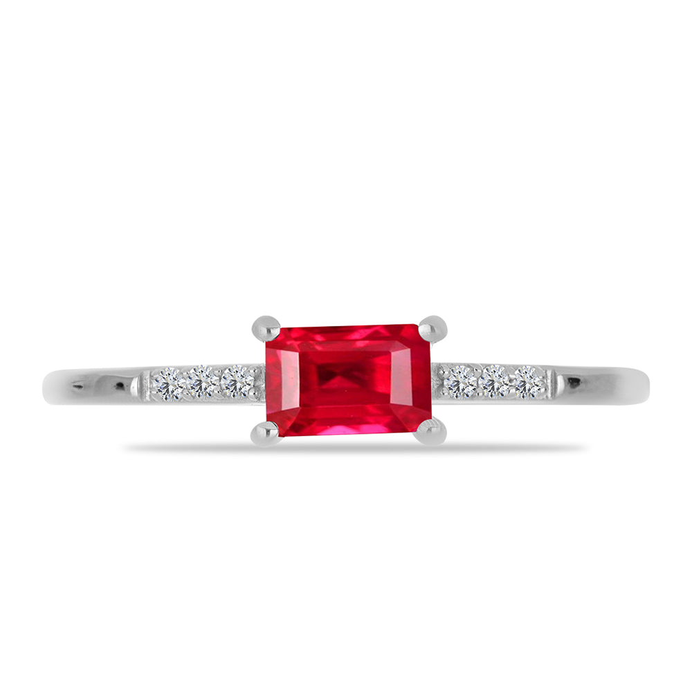Anillo de Plata con Ágata Roja y Topacio Blanco 1 
