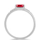 Anillo de Plata con Ágata Roja y Topacio Blanco
