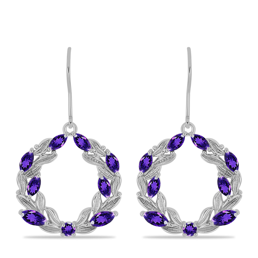 Pendientes de Plata con Amatista de Marruecos