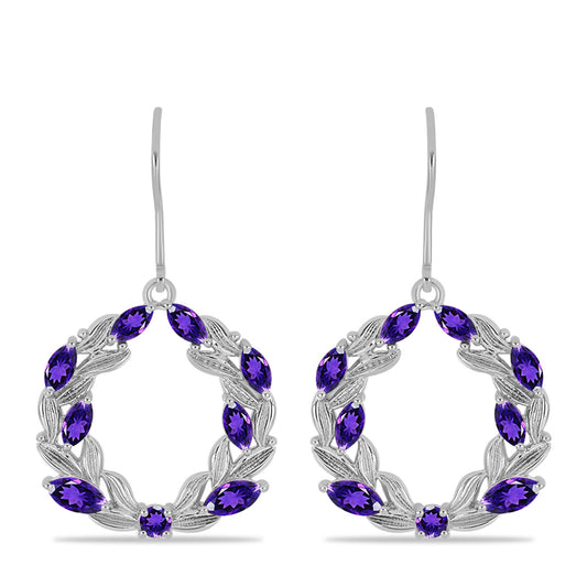 Pendientes de Plata con Amatista de Marruecos