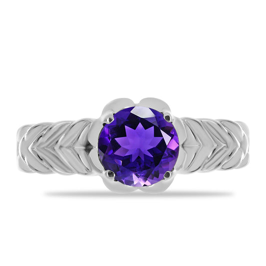 Anillo de Plata con Amatista de Marruecos