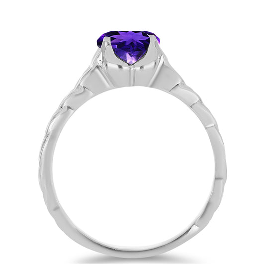 Anillo de Plata con Amatista de Marruecos