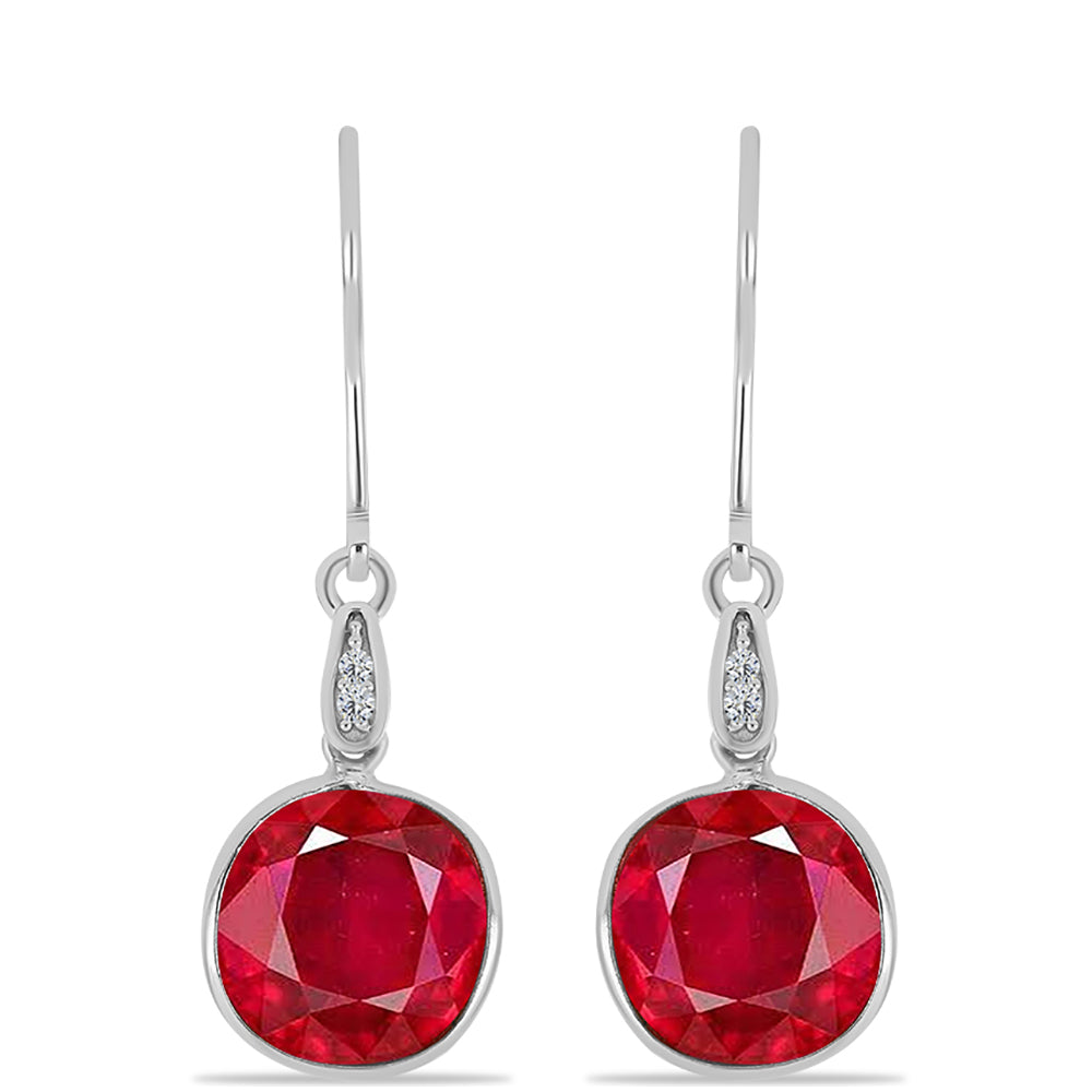 Pendientes de Plata con Ágata Roja y Topacio Blanco 1 