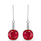 Pendientes de Plata con Ágata Roja y Topacio Blanco