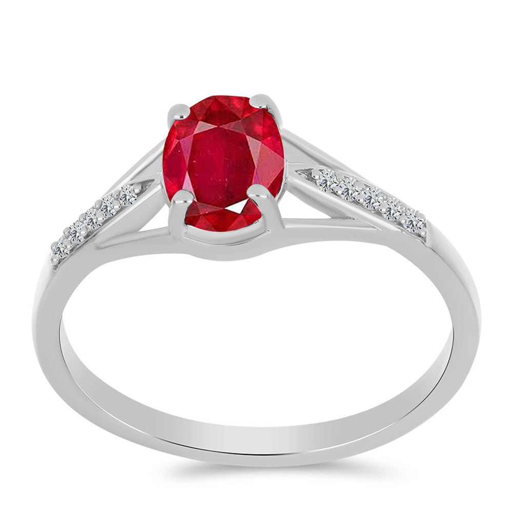 Anillo de Plata con Ágata Roja y Topacio Blanco 3 