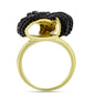 Anillo de Plata Bañada en Oro con Espinela Negra