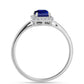 Anillo de Plata con Zafiro Azul Australiano y Topacio Blanco